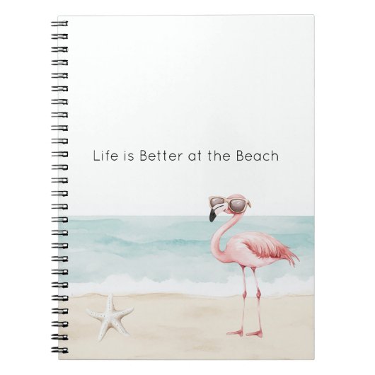 Life is Better at the Beach Starfish Flamingo Notizblock (Vorderseite)