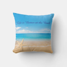 Life is Better at the Beach Throw Pillow, Personal