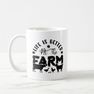 Life is Better At the Farm (Chicken, cow, goat) Kaffeetasse