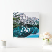 Life is Better at the Lake Quadratische Wanduhr (Zuhause)
