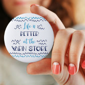 Life is Better at the Yarn Store Funny Knitting Button