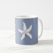 Life is Better Beach Blue White Starfish Kaffeetasse (VorderseiteRechts)