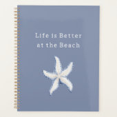 Life is Better Beach Blue White Starfish Planer (Vorderseite)