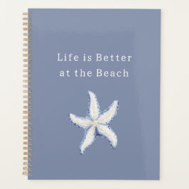Life is Better Beach Blue White Starfish Planer