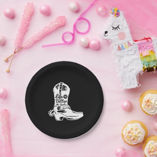 life is better in boots pappteller (Party)