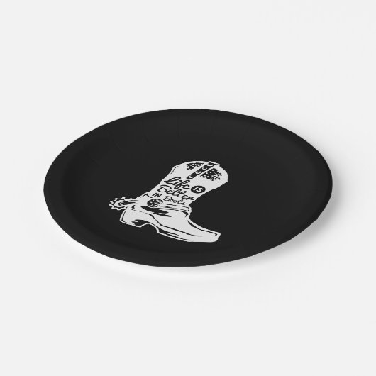 life is better in boots pappteller (Schrägansicht)