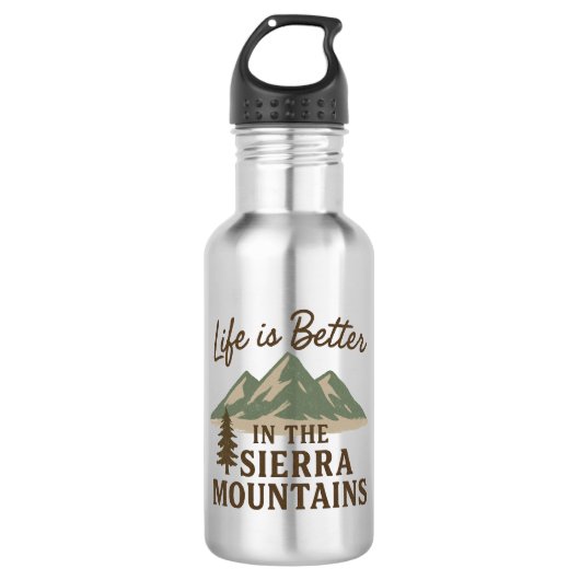 Life is Better in the Sierra Mountains Edelstahlflasche (Vorderseite)