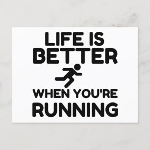 Life Is Better Running Postkarte