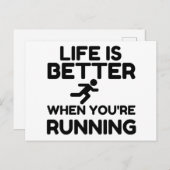 Life Is Better Running Postkarte (Vorne/Hinten)