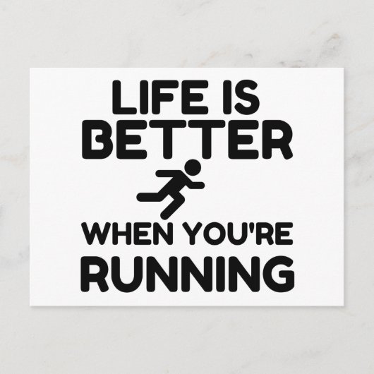 Life Is Better Running Postkarte (Vorderseite)