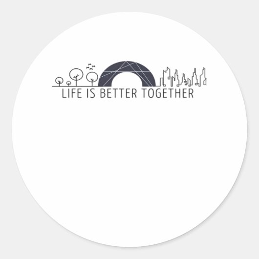 Life Is Better Together City Rainbow Artistic Desi Runder Aufkleber (Vorderseite)