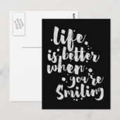 Life Is Better When Smiling - Inspirational Card Postkarte (Vorne/Hinten)