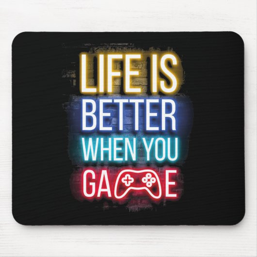 Life Is Better When U Game Controller Video Games  Mousepad (Vorne)
