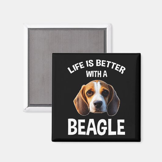 Life Is Better With A Beagle Magnet (Vorderseite/Rückseite)