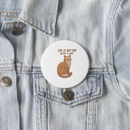 Life Is Better With a Cat – Cute Cat Lover Design Button (Beispiel)