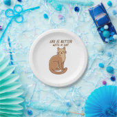 Life Is Better With a Cat – Cute Cat Lover Design Pappteller (Party)