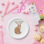 Life Is Better With a Cat – Cute Cat Lover Design Pappteller (Party)