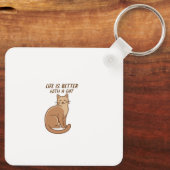 Life Is Better With a Cat – Cute Cat Lover Design Schlüsselanhänger (Rückseite)