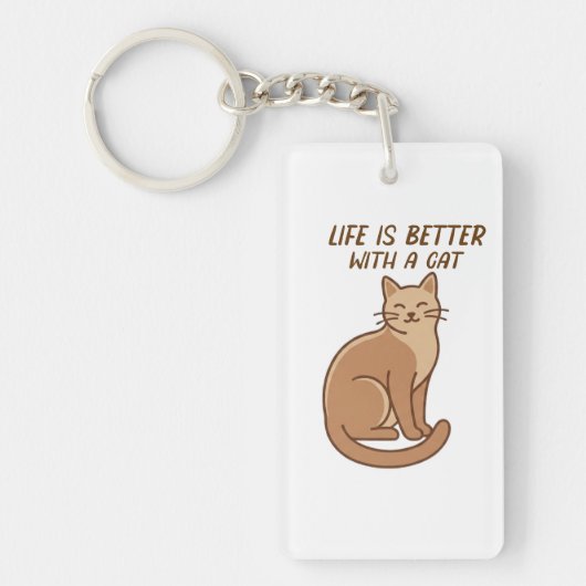 Life Is Better With a Cat – Cute Cat Lover Design Schlüsselanhänger (Vorderseite)