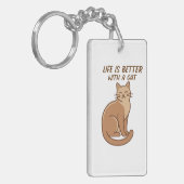 Life Is Better With a Cat – Cute Cat Lover Design Schlüsselanhänger (Vorderseite links)