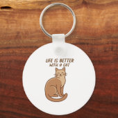 Life Is Better With a Cat – Cute Cat Lover Design Schlüsselanhänger (Vorderseite)