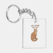 Life Is Better With a Cat – Cute Cat Lover Design Schlüsselanhänger (Vorderseite links)