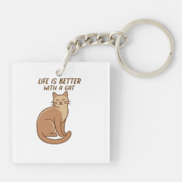 Life Is Better With a Cat – Cute Cat Lover Design Schlüsselanhänger