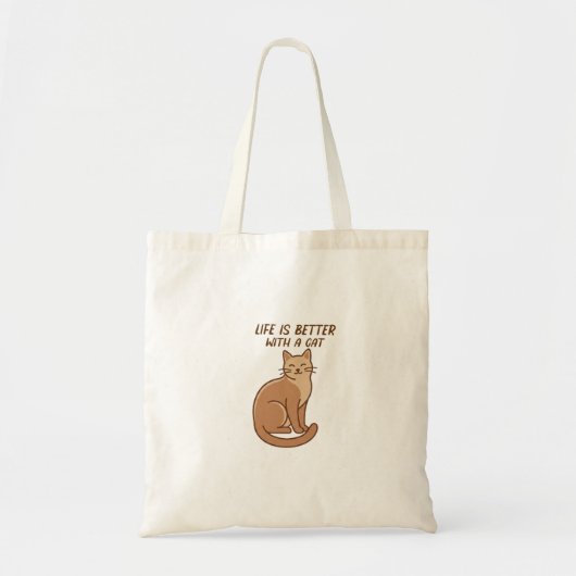Life Is Better With a Cat – Cute Cat Lover Design Tragetasche (Vorne)