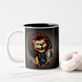 LIFE IS BETTER WITH A COFFEE, LION ZWEIFARBIGE TASSE
