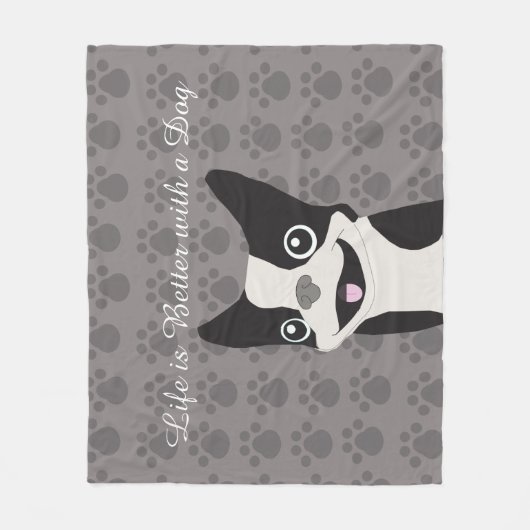 Life is Better with a Dog Fleecedecke (Vorderseite)