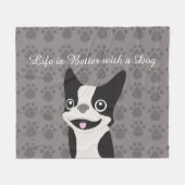 Life is Better with a Dog Fleecedecke (Vorderseite (Horizontal))
