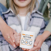 Life is better with a dog gray and orange modern kaffeetasse