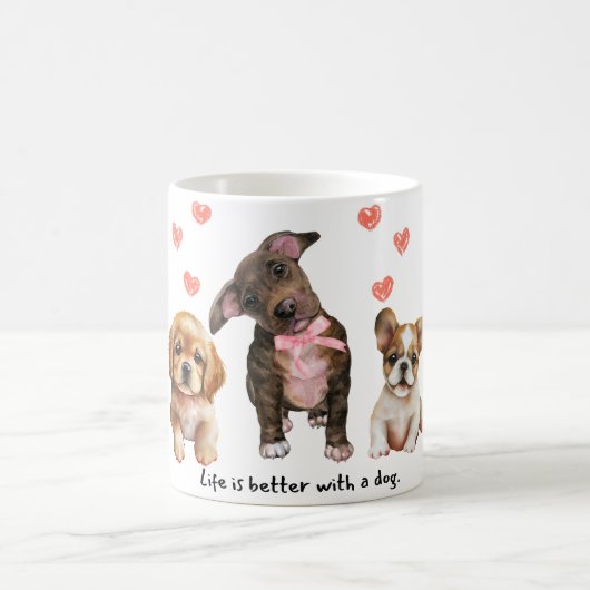 Life is better with a dog kaffeetasse (Mittel)