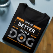 Life is better with a dog modern gray and white  Tri-Blend shirt