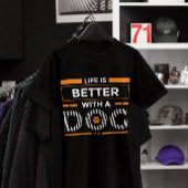 Life is better with a dog modern gray and white  Tri-Blend shirt