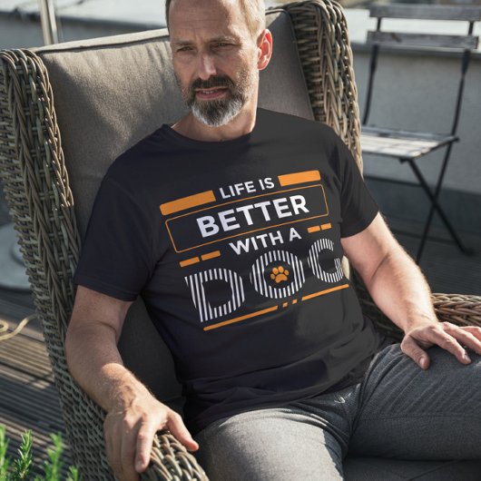 Life is better with a dog modern gray and white  Tri-Blend shirt
