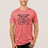 Life is better with a dog modern in black Tri-Blend shirt (Vorderseite)