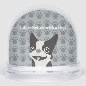 Life is Better with a Dog Schneekugeln (Rückseite)