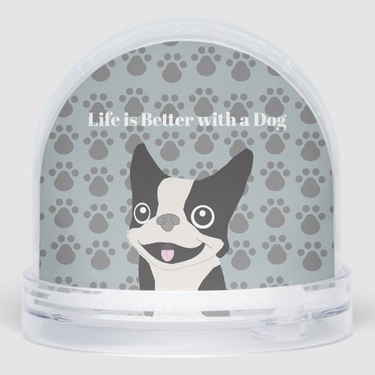 Life is Better with a Dog Schneekugeln (Rückseite)