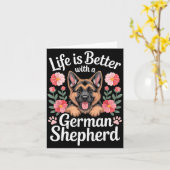 Life Is Better With A German Shepherd Dog Lover  Karte (Gelbe Blume)