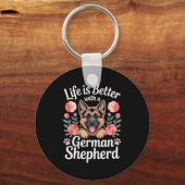 Life Is Better With A German Shepherd Dog Lover Schlüsselanhänger (Vorderseite)