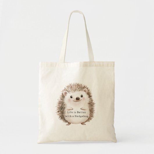 Life is Better with a Hedgehog   Tragetasche (Vorne)