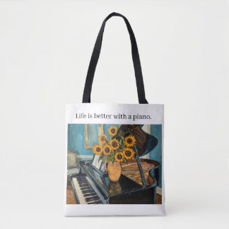Life is better with a piano - awesome totebag! tasche