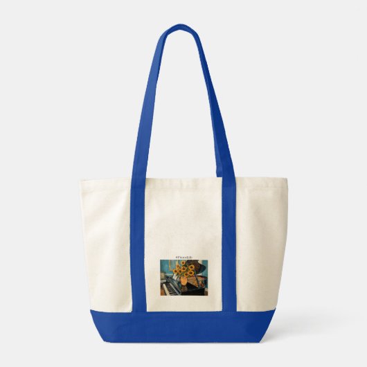 Life is better with a piano - awesome totebag! tragetasche (Rückseite)