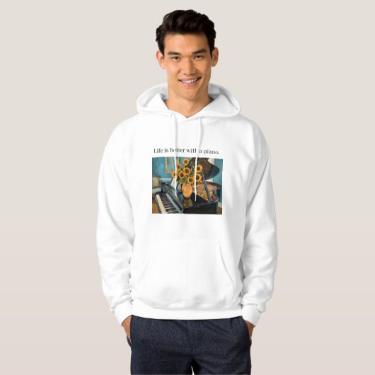 Life is better with a piano - Great Sweatshirt! Hoodie (Vorne ganz)