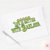 Life is Better with Baklava Rechteckiger Aufkleber (Umschlag)