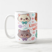 Life is Better With Cats - Cat Lovers Gift Kaffeetasse (Links)