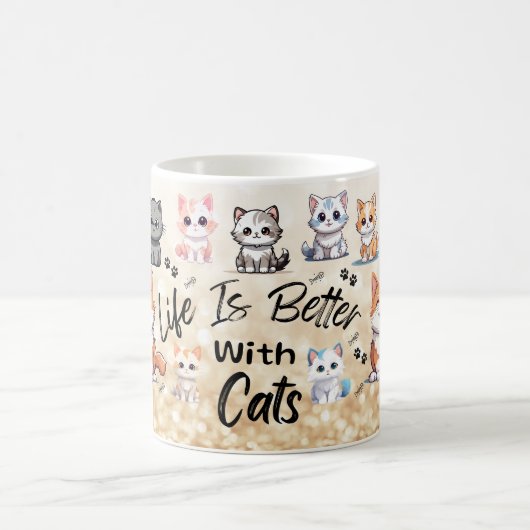 Life is better with cats kaffeetasse (Mittel)