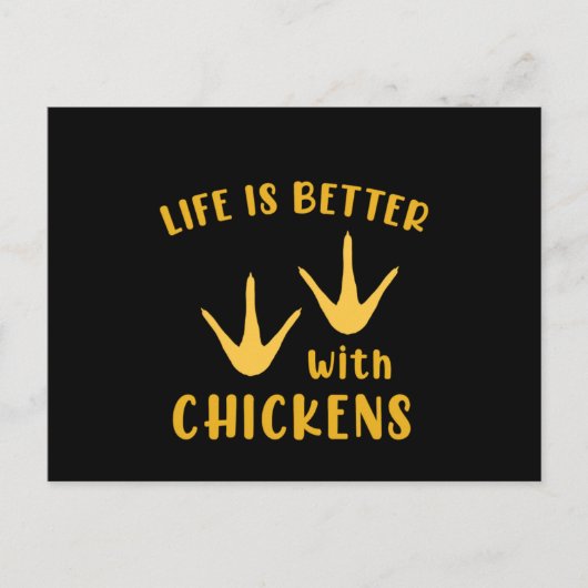 Life Is Better With Chickens Chicken Rooster Gift Postkarte (Vorderseite)
