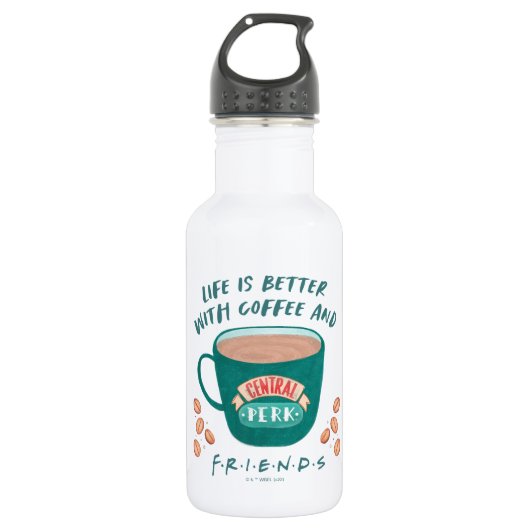 Life is Better with Coffee and FRIENDS™ Edelstahlflasche (Vorderseite)